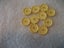 10 x Yellow - 4 Hole Buttons - 28mm Carousel 1