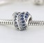 925 STERLING SILVER BLUE & CLEAR CZ HEART CHARM - Fits Pandora Bracelet! Carousel 2