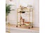 Rolling Bar Cart with Wine Holders Gold Carousel 4