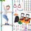2x60 ft Ninja Warrior Obstacle Course Kids Outdoor Slackline 14 Obstacles Carousel 1
