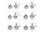 100sets 6-8mm Metal Double Cap Round Rivets Studs Collision Nail Spike Rock Carousel 5