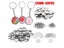 50Pcs/set 37mm Double-sided Key Chain Parts For Badge Machine 25mm 32mm Round Carousel 1