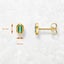 925 Sterling Silver Vintage Green Stone Gold Plated Ear Studs For Women & Men Carousel 2
