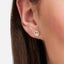 925 Sterling Silver White Stone Peace Ear Studs Carousel 3
