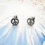 925 Sterling Silver White Stone Peace Ear Studs Carousel 4