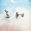 925 Sterling Silver White Stone Peace Ear Studs Carousel 5