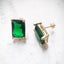 925 Sterling Silver Green Stone Stud Earrings Vintage Charm Carousel 5