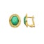 925 Sterling Silver Green Oval Stone Stud Earrings Vintage Style Carousel 1