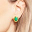 925 Sterling Silver Green Oval Stone Stud Earrings Vintage Style Carousel 5