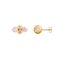 925 Sterling Silver Gold Plated Hexagonal Rose Stone Stud Earrings For Women Carousel 1