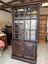 Quality Vintage Solid Oak Beveled Glass Bookcase Cabinet Carousel 10