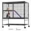 39" Metal Small Animal Cage 2-Tier Rolling Ferret Cage with Tray A Ramp Carousel 1