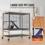 39" Metal Small Animal Cage 2-Tier Rolling Ferret Cage with Tray A Ramp Carousel 2