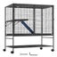 39" Metal Small Animal Cage 2-Tier Rolling Ferret Cage with Tray A Ramp Carousel 9