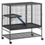 39" Metal Small Animal Cage 2-Tier Rolling Ferret Cage with Tray A Ramp Carousel 10