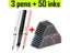 53Pcs Fountain Pen Set School Student Pens Replacable Ink Set Black/Blue/Red Carousel 3