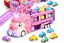 Car Toys Unicorn Toys Truck with Foldable Race Track and 6 Princess Cars Carousel 1