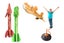 Dinosaur Rocket Launcher Toy Set Outdoor Fun Little Ones Toys for Birthday Gift Carousel 1