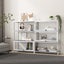 Display Cabinet Storage Shelf Clear Bookshelf Stand Rack Bookcase White Carousel 2
