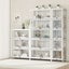 Display Cabinet Storage Shelf Clear Bookshelf Stand Rack Bookcase White Carousel 11