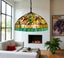 Large 46cm shade New Design Handmade Tiffany Pendant Light Carousel 4