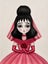 BEETLEJUICE 'Beetle Bride' Lydia Deetz Art Doll Big Eye Art Print - By Autumn Carousel 1