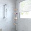 Sherwood Home Adjustable Telescopic 4 Tier Corner Shower Caddy Rack - Silver Carousel 2