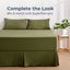 Dreamaker Superfine Washed Microfibre Pleated Valance Olive Super King Bed Carousel 4