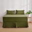 Dreamaker Superfine Washed Microfibre Pleated Valance Olive Super King Bed Carousel 7