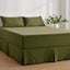 Dreamaker Superfine Washed Microfibre Pleated Valance Olive Super King Bed Carousel 8