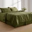 Dreamaker Superfine Washed Microfibre Pleated Valance Olive Super King Bed Carousel 13