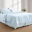 Dreamaker Superfine Washed Microfibre Pleated Valance Ice Blue Super King Bed Carousel 13