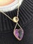 Antique 9CT Gold Amethyst Heart Necklace W/ Citrine Carousel 20