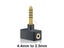 Headphone Adapter 2.5mm 3.5mm 4.4mm Male To Female Converter Gold Plated HiFi Carousel 1