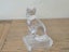 Vintage Crystal D’Arques France Cat Statue on Frosted Pedestal Base Carousel 3