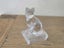 Vintage Crystal D’Arques France Cat Statue on Frosted Pedestal Base Carousel 4