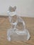 Vintage Crystal D’Arques France Cat Statue on Frosted Pedestal Base Carousel 7