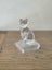 Vintage Crystal D’Arques France Cat Statue on Frosted Pedestal Base Carousel 8