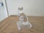 Vintage Crystal D’Arques France Cat Statue on Frosted Pedestal Base Carousel 11