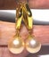 10.5-11mm Peach Rose Pink Edison Pearl Hoop Earrings Carousel 1