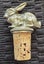Halves - Wine - Rabbit - Hare Bottle Stopper - Pewter Carousel 3