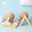 Interactive Wooden Sisal Cat Scratching Post Ball Carousel 14