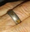 UNDERSTATED TWO TONE FASHION RING: BRUSHED SILVER WITH GOLD DECORATION (MC) Carousel 1