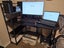 Black DESK with built-on BOOKSHELF. Carousel 1