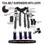 TOOL BELT-LEATHER DOUBLE POUCH TOOL BELT SLIDABLE ON BELT + SUSPENDER/HARNESS Carousel 4