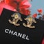 Authentic Chanel Pearl Crystal Earrings in Gold Carousel 4