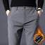 Men Pants Thicken Fleece Lined Warm Elastic Waist Outdoor Sweatpants Carousel 1