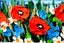 ART painting Landscape Oil New original Ocean Poppy 20x20cm Carousel 7