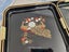 Vintage Toyo Japanese Lacquer Ware Serving Tray Set Golden Peacock Carousel 5