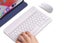 Slim Portable Wireless Bluetooth Keyboard Mouse Combo for Tablet Laptop -White Carousel 1